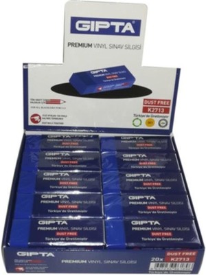 Gıpta Silgi Premium Sinav Silgisi Dust Free Mavi (20 Li Paket) K2713