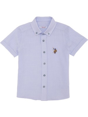 U.S. Polo Assn. Düz Mavi Erkek Çocuk Gömlek ELFYKIDS023Y