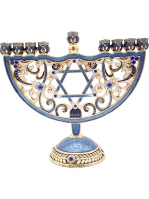 B Baosity Emaye Metal Menorah Bejeweled Dini Malzemeler El Sanatları Mum Tutucu (Yurt Dışından)