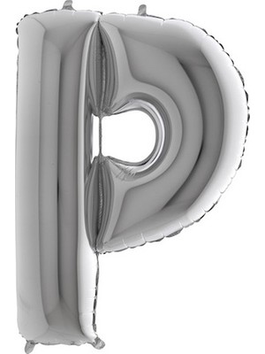 Harf Balon P Harfi Gümüş - 100 cm