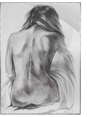 SHOP365 Kadın Kara Kalem Eskiz Modern Poster P-004595