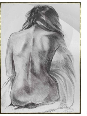 SHOP365 Kadın Kara Kalem Eskiz Modern Poster P-004595