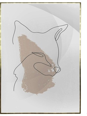SHOP365 Tilki Açık Tonlar Illüstrasyon Modern Alüminyum Çerçeveli Poster P-000001