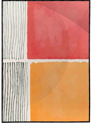 SHOP365 Fırça Darbeleri ve Şekiller Pastel Renkler Modern Poster P-004434