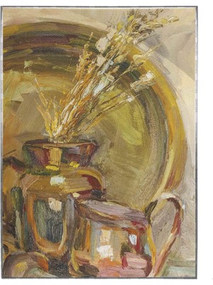 SHOP365 Saksıda Çiçek Natürmort Yağlı Boya Görünümlü Dekoratif Poster P-004578