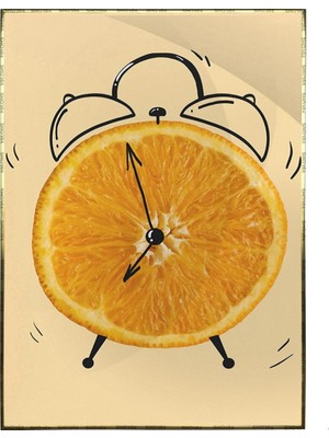 SHOP365 Portakal Dilimiyle Çalar Saat Tasarımı Modern Poster P-000113
