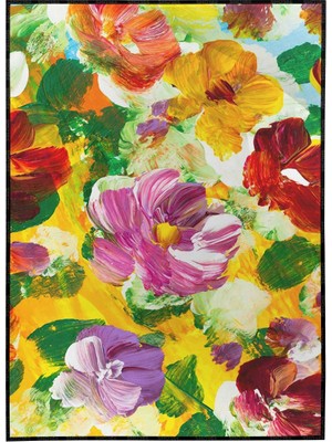 SHOP365 Renkli Çiçekler Yağlı Boya Görünümlü -Modern Art Canvas -Stical - Poster P-000064