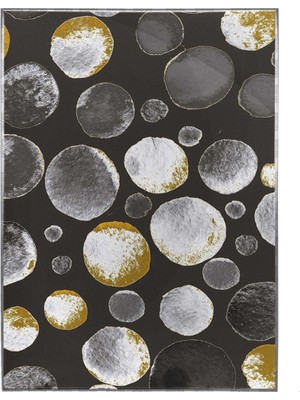 SHOP365 Siyah Tonlarda Yuvarlak Puantiye Benzeri Tasarım -Modern Sanat Tuval-Dikey- Poster P-000136