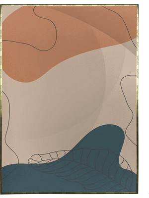 SHOP365 Bitkiler ve Şekiller Dekoratif Pastel Renkler Modern Poster P-000191