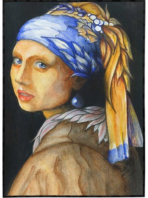 SHOP365 Johannes Vermeer Inci Küpeli Kız Reprodüksiyon Illüstrasyon Poster P-000356