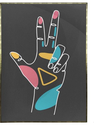 SHOP365 El ve Şekiller Renkli Modern Illüstrasyon Poster P-000599