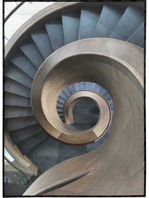 SHOP365 Ahşap Merdiven Yukardan Dönüş Görüntüsü Poster P-000156