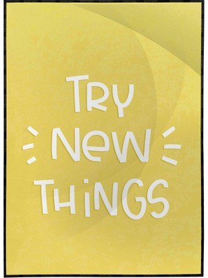 SHOP365 Try New Things Ingilizce Yazı Sarı Renkler Motivasyon Poster P-000515