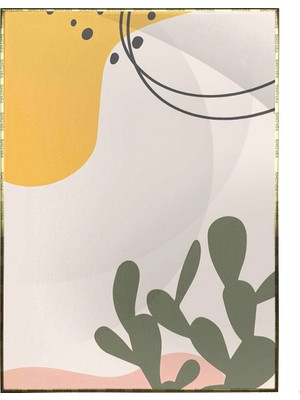 SHOP365 Tropikal Bitki ve Şekiller Pastel Renkler Modern Poster P-000346