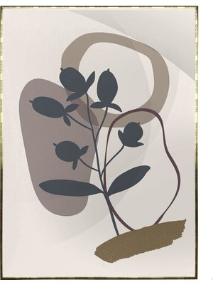 SHOP365 Yapraklar ve Şekiller Karışık Renkler Modern Poster P-000728