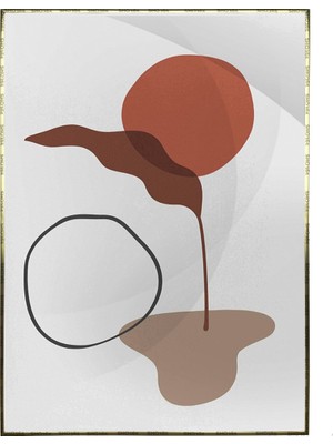 SHOP365 Yapraklar ve Şekiller Karışık Renkler Modern Poster P-000734