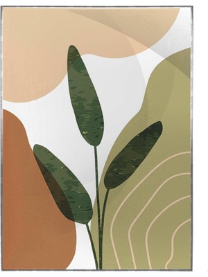 SHOP365 Yeşil Bitki ve Şekiller Illüstrasyon Modern Poster P-001608