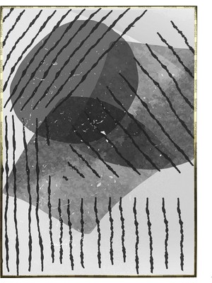 SHOP365 Şekiller ve Çizgiler Siyah Gri Renkler Modern Poster P-003421