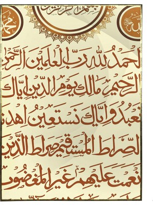 SHOP365 Fatiha Suresi Arapça Modern Sanat Tuval Poster P-003930
