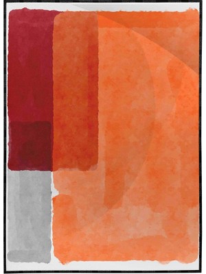 SHOP365 Fırça Darbeleri Kırmızı Turuncu Renkler Modern Poster P-001864