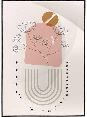 SHOP365 Doğa Bitki ve Şekiller Pastel Renkler Dekoratif Poster P-004256