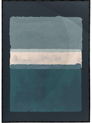 SHOP365 Fırça Darbeleri Mavi Krem Renkler Modern Poster P-002046