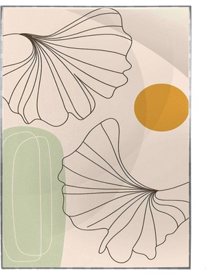 SHOP365 Çiçekler Krem Sarı Mavi Renkler Modern Poster P-002055