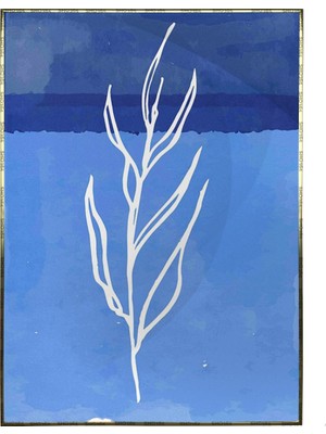 SHOP365 Doğa Bitki ve Şekiller Mavi Lacivert Renkler Modern Poster P-004221