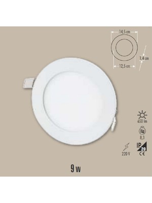 CT-5146 9W/3200K Alm. Panel LED Armatür (Günışığı) Cata