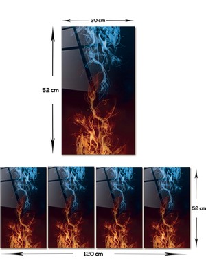 Decorita Petek Üstü Cam 4'lü Takım Sıcak Soğuk 30 x 52 cm