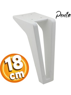 Badem10 Penta Lüks Mobilya Kanepe Sehpa Tv Ünitesi Konsol Koltuk Ayağı 18 cm Beyaz  Ayakları