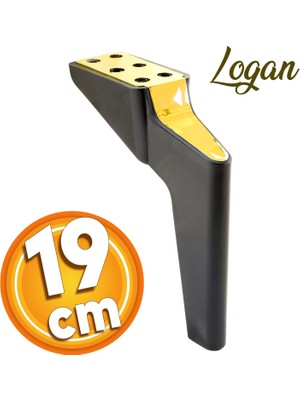 Badem10 Logan Lüks Mobilya Kanepe Sehpa Tv Ünitesi Koltuk Ayağı 19 Cm Siyah Gold Baza Ayakları