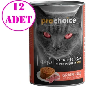 Pro Choice Kuzu Etli Tahılsız Pate Kısır Kedi Konservesi 400 Gr 12 AD