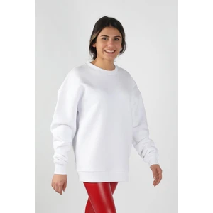 Kadın Sıfır Yaka Baskılı Sweatshirt