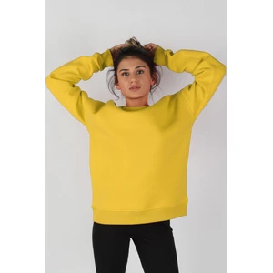Kadın Sıfır Yaka Baskılı Sweatshirt
