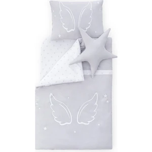 Angel Wings Anne Yanı 5 Parça Bebek Uyku Seti -Gri