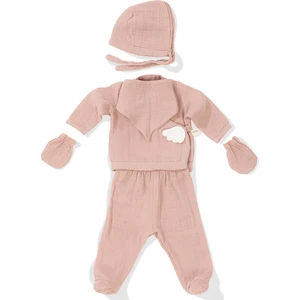 Wellgro Angel Wings Hastane Çıkışı Müslin 5'li Yeni Doğan Seti-Pembe