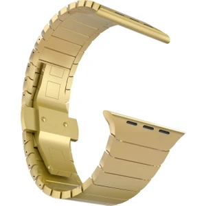 M.TK Moveteck Apple Watch Ultra 49MM Uyumlu Metal Baklalı Stainless Paslanmaz Çelik Kordon Açılır Kapanır Tokalı Kızkaç