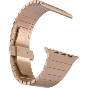 M.TK Moveteck Apple Watch Ultra 49MM Uyumlu Metal Baklalı Stainless Paslanmaz Çelik Kordon Açılır Kapanır Tokalı Kızkaç