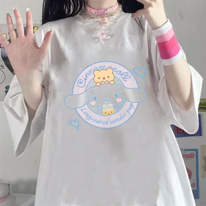 Touz Moda Cinnamoroll & Bear Beyaz Oversize T-Shirt