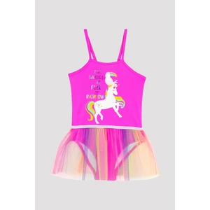 Açık Pembe Kız Çocuk Rainbow Mayo