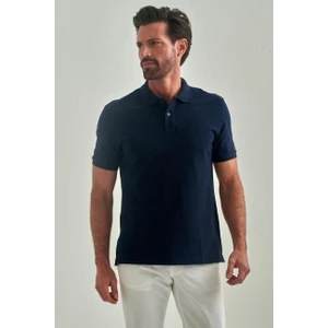 Regular Fit Petek Polo Yaka Basic Lacivert Erkek T-Shirt TS22Y22014_D39