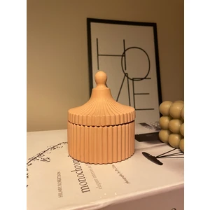 Kum's Design Kums Desıgn Dekoratif Çok Amaçlı Somon Renk Kase, Takı Kutusu, Mumluk