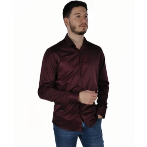 Give Way Slim Fit Saten Erkek Gömleği