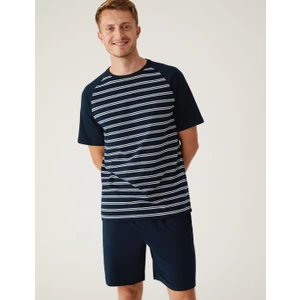 Marks & Spencer Saf Pamuklu Kısa Kollu Pijama Takımı