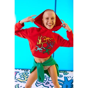 Active Crop Sweatshirt -Keith Haring Koleksiyonu