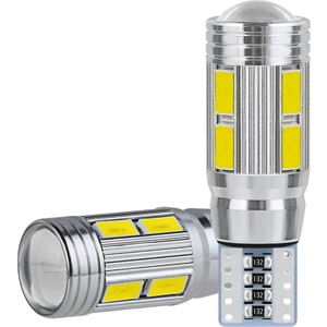 2 Adet W5W T10 12 V 6000 K 5630 10 Smd Araba LED Ampul Canbus Plaka Kama Yan Dönüş Sinyal Işığı Süper Parlak Beyaz (Yurt Dışından)