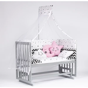 Süper Natural ahşap Beşik 4 Kademeli Gri Anne Yanı Sallanır Bebek Beşiği 60X120 -Uyku Seti+Yatak G11