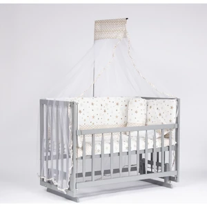 Süper Natural ahşap Beşik 4 Kademeli Gri Anne Yanı Sallanır Bebek Beşiği 60X120 -Uyku Seti+Yatak G6