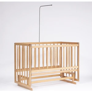 Vernikli Doğal Beşik 4 Kademeli Anne Yanı Sallanır Bebek Beşiği 60X120 -Boş Beşik